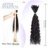 Pre-Divided Human Braiding Hair for Boho Braids Water Deep Wave Human Hair Bulk for Braiding Curly Human Hair for Boho Locs Boho Crochet Braids Human Hair Extensions (1B, 16"-80Strands)