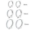Sterling Silver Hoop Earrings | Sterling Silver Stud Earrings for Women - 6 Pairs Hypoallergenic Tiny Cubic Zirconia Stud Earrings Set & Cartilage Earring Hoops for Girl