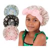 3 Pieces Kids Satin Bonnet Silky Sleep Cap Wide Elastic Band Hair Bonnet for Girls Toddler Child