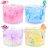 4 Pack Crystal Slime Kit with Scented DIY Slime for Girls and Boys, Super Soft, Non-Sticky Stress Relief Toy, Party Favors and Birthday Gift