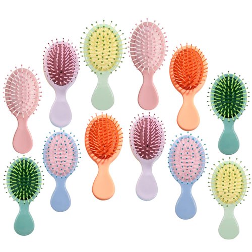 Mini Wet Hair Brush 12 Pieces, Mini Hair Brush for Travel, Mini Brush for Most Hair Types, Travel Brushes for Hair, Bridesmaid Gifts