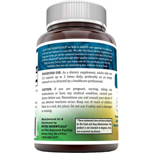 Nutri Essentials L-Lysine - 500mg Amino Acid Vitamin 120 Capsules - Commonly Used for Cold Sores, Immune Support, Respiratory Health & More