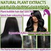 10 Pack Bubble Plant Black Hair Dye Kit,Natural Plant Extract Hair Dye Shampoo for Gray Hair Coverage,30ml Hair Color Shampoo with 10 Pack Hair Masks