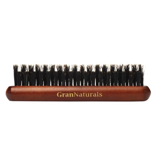 GranNaturals Portable Size Teasing Boar Bristle Hair Brush - Slick Back Hairbrush for Hair Sectioning, Edge Control, Backcombing, Smoothing, and Styling Sleek Fine Hair to Create Volume