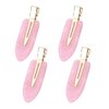 Mini Skater Girls Small Hair Clips 2.4inch No Crease Hair Pins No Bend Cute Barrettes Accessories for Women Thin Curly Fine Hair Styling Sectioning, Pack of 4 (Pink)
