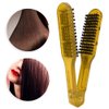 Double Sided Brush, Clamp Hair Brushes Clamp Hair Straightening Comb Straightener Anti Static Styling Comb Hairdressing Tool V Shape Hair Splint Combs Women Men Brushes for Home Barber Shop(Yellow)