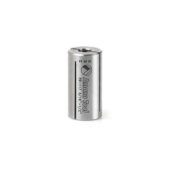 Amana Tool - RB-117 High Precision Steel Router Collet Reducer 1/2 Overall Dia x 3/16 Inn