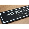 Kubik Letters Original No Soliciting Sign for House (with Strong Adhesive Tape) - No Soliciting Sign for Front Door - No Solicitors Sign for Front Door - No Solicitation Sign - Black 120 mil