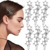 HINZIC 6Pcs Silver Hollow Star Hair Clips, Vintage Cluster Star Hairpin Metal Geometric Non Slip Barrettes for Bridal Women Girls Wedding Prom Birthday Valentines Hair Accessories