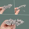 Hair Barrettes for Women, Rhinestone Hair Clips Sparkle Hair Barrettes Crystal Hair Clips for Women Girls Fancy Bridal Hair Clips Wedding Hair Accessories(Silver)