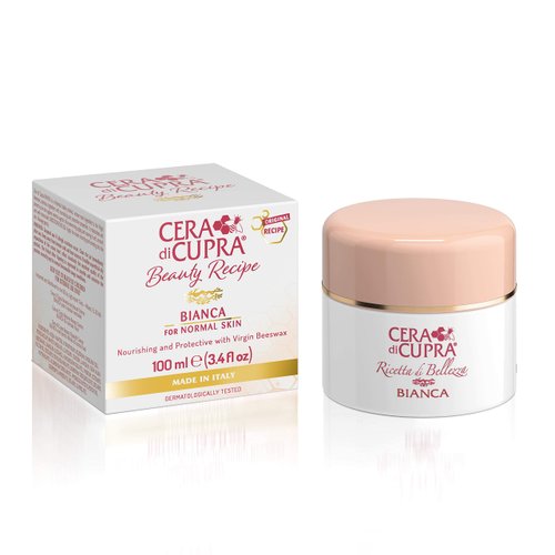 CERA DI CUPRA Bianca Face Cream Moisturizer for Normal and Oily Skin - Nourishing and Protective Formula with Virgin Beeswax (3.4 Fl Oz / 100 ml)