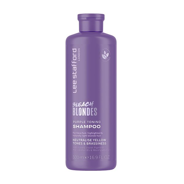 Lee Stafford Bleach Blondes Purple Shampoo for Blonde Hairs | 500ml Neutralizes Brass & Yellow Tones | For Coloured, Silver, Gray & Highlighted Hair Cleanser For Men & Women