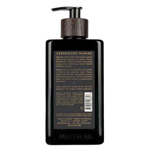 Mistral Men's Natural Hand Soap, Cedarwood Marine
