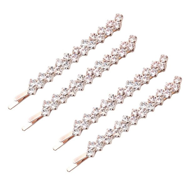 Beaupretty 2 Pairs Rhinestone Bobby Pins Crystal Bobby Pins Rhinestone Hair Clips Crystal Hairpin Decorative Bobby Pins Rhinestone Hairpins Bangs Hair Clip Bridal Hair Accessories for Women Girls