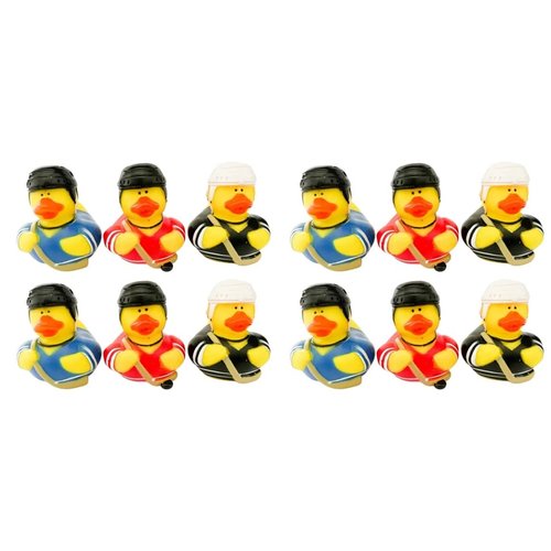 HAPPY DEALS ~ 12 Hockey Rubber Ducks | 2 Inch | Fun Hockey Party Favors