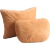 Kwak's Headrest Waist Cushion Set, Maybach Design S Class Super Soft Car Headrest Pillow Lumbar Support Fraud Suede Cover PP Cotton Filling Cushion (Brown)