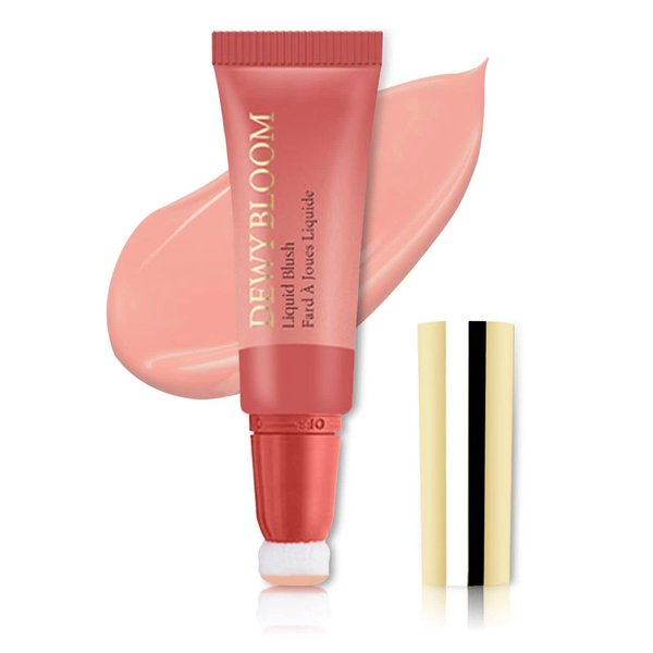 Yeweian Cream Blush Wand, Milk Liquid Blush Contour Wand with Cushion Applicator, Smooth Natural Blush Makeup Stick for Cheek Lip Eye, Lightweight, Easily Blendable,101 Ravishing,Nude Pink