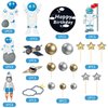 22Pcs Space Cake Topper,Space Cupcake Toppers Astronaut Figurine Birthday Outer Space Themed Party Decorations Supplies Planet Rocket Pearl Balls and Star DIY Cake Toppers for Kids Party Baby Shower
