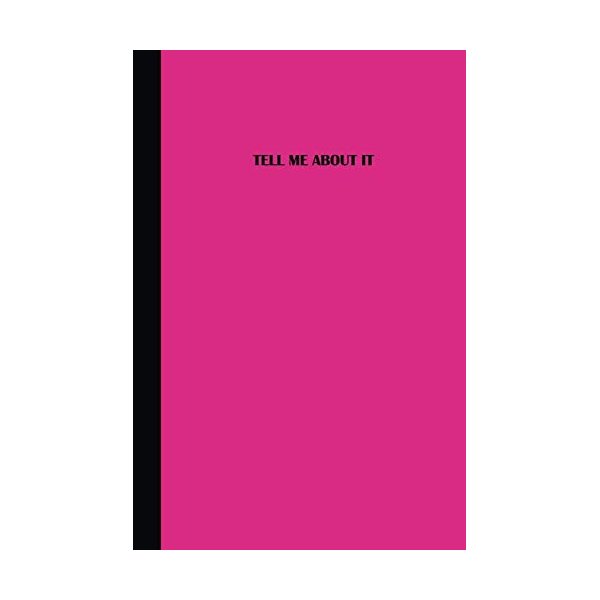 Journal: Tell me about it (Pink and Black) 6x9 - GRAPH JOURNAL - Journal with graph paper pages, square grid pattern