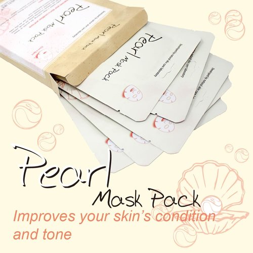 Naisture Premium Facial Sheet Mask- Pearl 5 Pack Korean Face Mask Skin Care-Silky, Moisturizing, Hydrating Skin Care Sheet Mask for All Skin Type & Home Spa Self Care Gift Masks for Women & Men