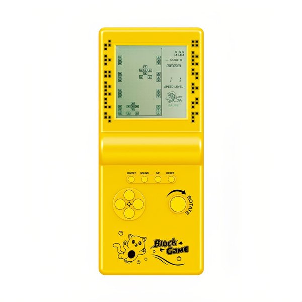 CZT Nostalgic Cube Game Console Big Screen Built-in Retro 999 in 4 Block Game Indoor/Outdoor Handheld Console Portable Electronic Brick Games Children/Students/Boyfriends