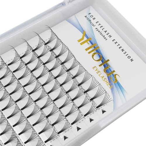 Premade Fans Eyelash Extensions 6D 0.07 C/D Curl Natural Premade Volume Fans Short Stem Russian Volume Fans Lash Extensions Vender(10mm, 6D-0.07-D)