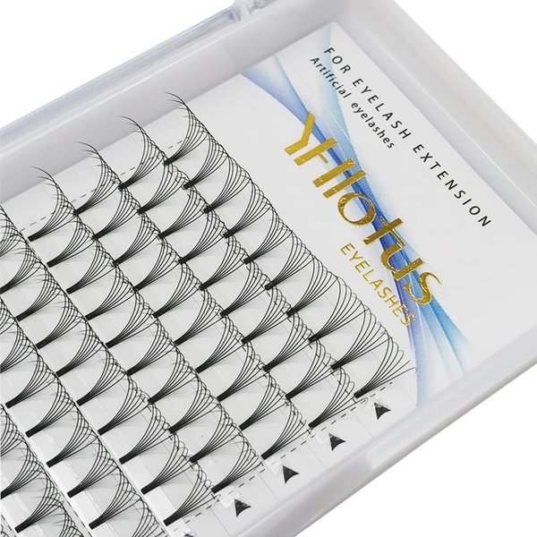 Premade Fans Eyelash Extensions 6D 0.07 C/D Curl Natural Premade Volume Fans Short Stem Russian Volume Fans Lash Extensions Vender(10mm, 6D-0.07-D)