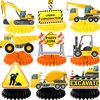 Construction Honeycomb Centerpieces, 9pcs Construction Party Centerpieces, Construction Truck Honeycomb Centerpieces, Excavator Honeycomb Decoration for Construction Birthday Party Supplies Decorations