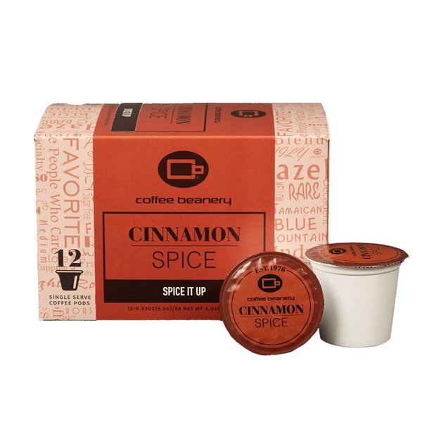 Cinnamon Spice Coffee Pods by Coffee Beanery | 12ct Flavored Coffee Pods Medium Roast Coffee Pods| 100% Specialty Arabica Coffee| Gourmet Coffee Pods