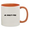 Molandra Products Go Cruelty-Free - 11oz Ceramic Colored Inside & Handle Coffee Mug, Orange