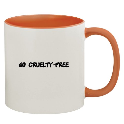 Molandra Products Go Cruelty-Free - 11oz Ceramic Colored Inside & Handle Coffee Mug, Orange