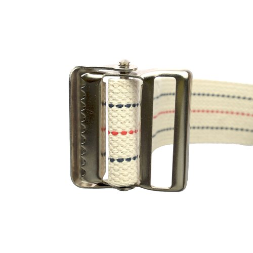 Sammons Preston 50618 Gait Belt with Metal Buckle, 2" Width, 54" Length, Neutral Stripe