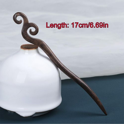 BDHRKTE Ball Head Simple Spring Plate Hairpin,4 Pieces Of Sandalwood Hairpin, Retro Handmade Wooden Hair Stick Long Hair Sandalwood Hair Bun Hairpin Ladies Hair Accessories (Style B)