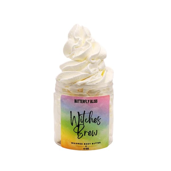 Witches Brew Whipped Body Butter – Spiced Fruity Halloween Scent – Shea Butter, Coconut Oil – Vegan Fall Skincare Gift – Paraben-Free Moisturizer – 4 oz Jar