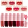 YIBABY 6 Colors Shake Liquid Lipstick Set, Korean Cute Moisturizing Glossy Tinted Lip Gloss, Lip Stain, Multi-Use Lip and Cheek Tint, Non-Stick Cup, Lightweight, Long-Lasting, Vivid Color