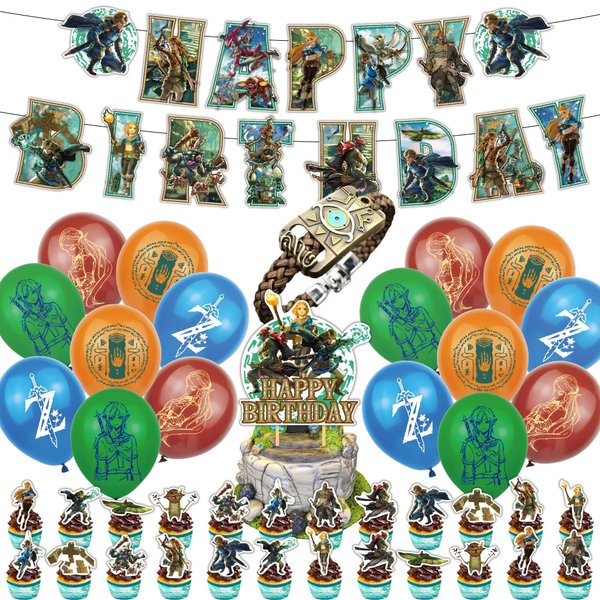 Legend Game Party Supplies, Game Birthday Supplies Include Banner, Bracelet, Balloon, Cup Cake Toppers, Cake topper for children Birthday Party