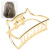 Lovely Cat Hair Claw Clips, Metal Strong Hold NonSlip Cat Shape Jaw Clips Hair Holder for Women, Fashion Claw Clips Hair Accessories (bright gold)