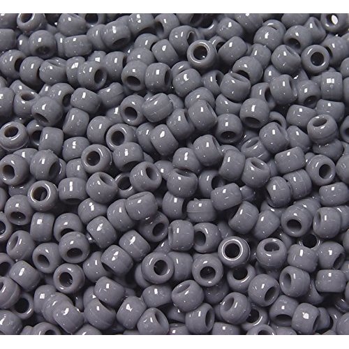 JOLLY STORE Crafts - Pony Beads, Easy-to-Use Reusable Jewelry-Making/Bracelet Beads for Art, Craft Decorations & More, 9 x 6 mm, Crafted in The USA, Opaque Dark Grey, 500 pcs (Pack of 1)