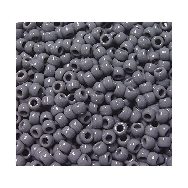 JOLLY STORE Crafts - Pony Beads, Easy-to-Use Reusable Jewelry-Making/Bracelet Beads for Art, Craft Decorations & More, 9 x 6 mm, Crafted in The USA, Opaque Dark Grey, 500 pcs (Pack of 1)