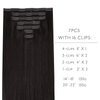 WENNALIFE Genius Seamless Clip in Hair Extensions Human Hair 130g 7pcs 18 Inch Ultra Invisible 50% Thinner Seamless Hair Extensions Clip In Natural Black Hair Extensions Real Human Hair