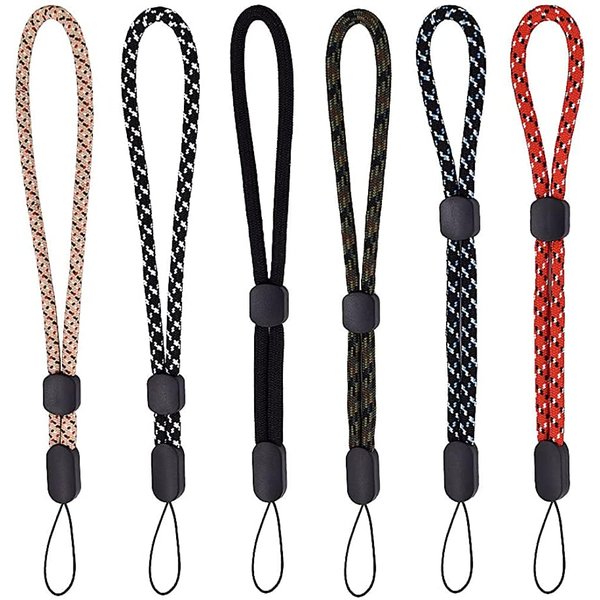 C&Xanadu Wrist Lanyard Hand Strap 6pcs, Short 7.5" Adjustable Wrist Rope for Electronic Accessories Phone Camera Flashlight