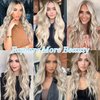 SilkStrands Invisible Wire Hair Extensions 24 Inch Secret Halo Hair Extensions with Adjustable 4 Clips Soft Transparent Lace Ash Blonde Halo Hair Extensions Natural Long Wavy Hair Extensions for Women