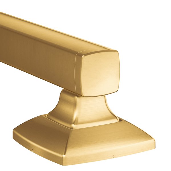 Moen YG5112BG Bathroom Safety 12-Inch Stainless Steel Transitional Bathroom Grab Bar, Brushed Gold