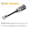 Uvital Telephone Cord Detangler, Anti-Tangle Telephone Handset Cable 360 Degree Rotating Landline Swivel Cord Untangler Black (4 Pack)