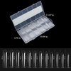 Cycullinyt Long Square Acrylic Fake Clear Nail Tips Set, 240Pcs Full Cover Artificial False Nails Tips Kit Press on Nails, 12 Sizes French Nail Tips for DIY Nails Salon at Home