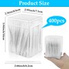 FERCAISH 400Pcs Disposable Individually Packaged Double Head Dental Floss Interdental Toothpick, Plastic Brush Teeth Stick Oral Care Toothpicks Teeth Cleaning Tool(White)