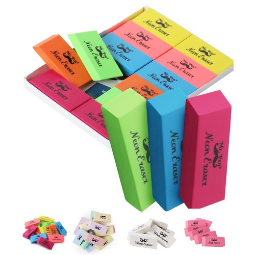 Mr. Pen- Erasers, Pencil Eraser, 12 Pack, Neon Colors, Erasers, Eraser, Erasers for Drawing, Eraser Pencil, Pencil Erasers, Erasers for Kids, Art Erasers for Drawing, Artist Eraser, Colorful Erasers