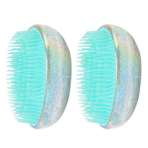 2pcs Hair Brush - Egg Round Shape Comb Cute Wet and Dry Use Portable Massage Detangling Brush for Beauty Salon and Home