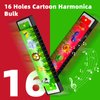 35 Pcs Harmonica for Kids 16 Holes Musical Instrument, Return Gift Cartoon Double Row Harmonica Bulk Toy for 3 Years + Kids Party Favors Goodie Bags Stuffers & Operation Christmas Child Items