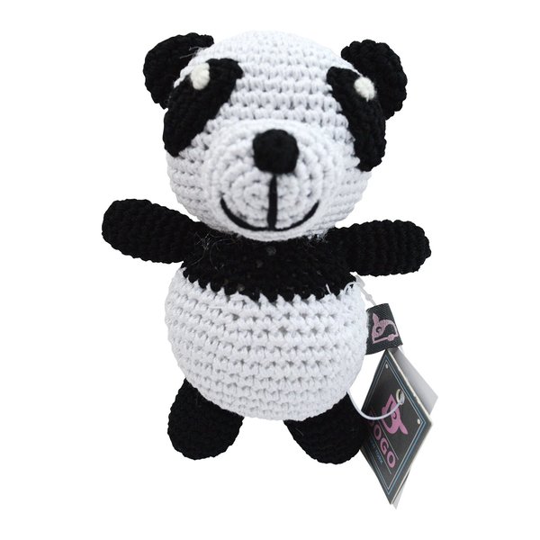 Dog Teeth Cleaning Cotton Crochet Squeaky Dog Toy for Small Dog - Panda